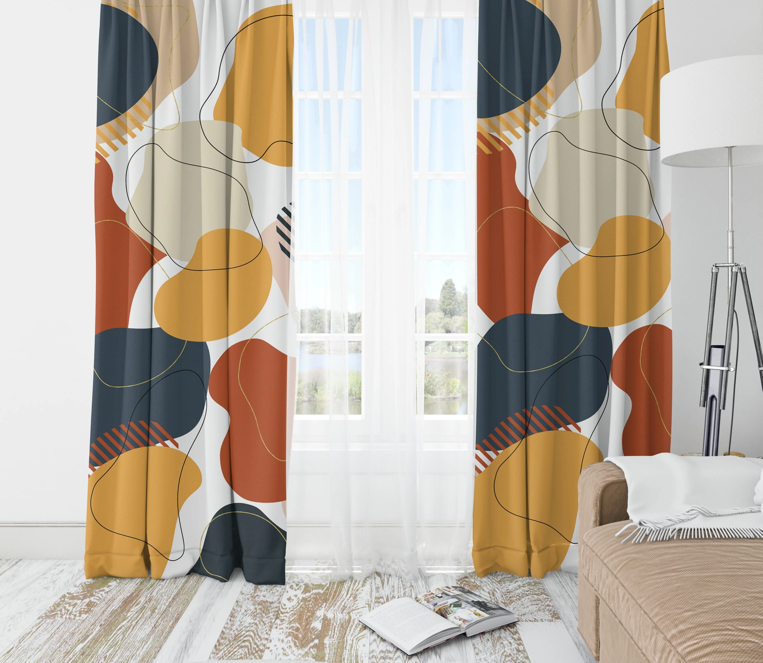 Abstract Shapes Blackout Curtains - Image 4