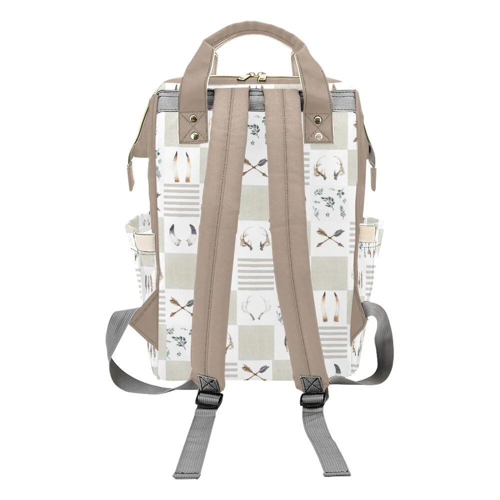 Boho Antlers Patchwork Personalized Diaper Bag - Image 2