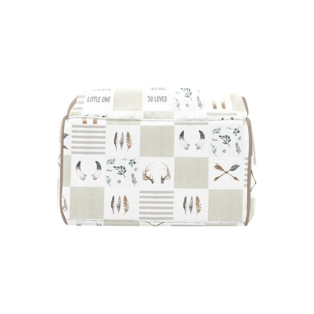 Boho Antlers Patchwork Personalized Diaper Bag - Image 3