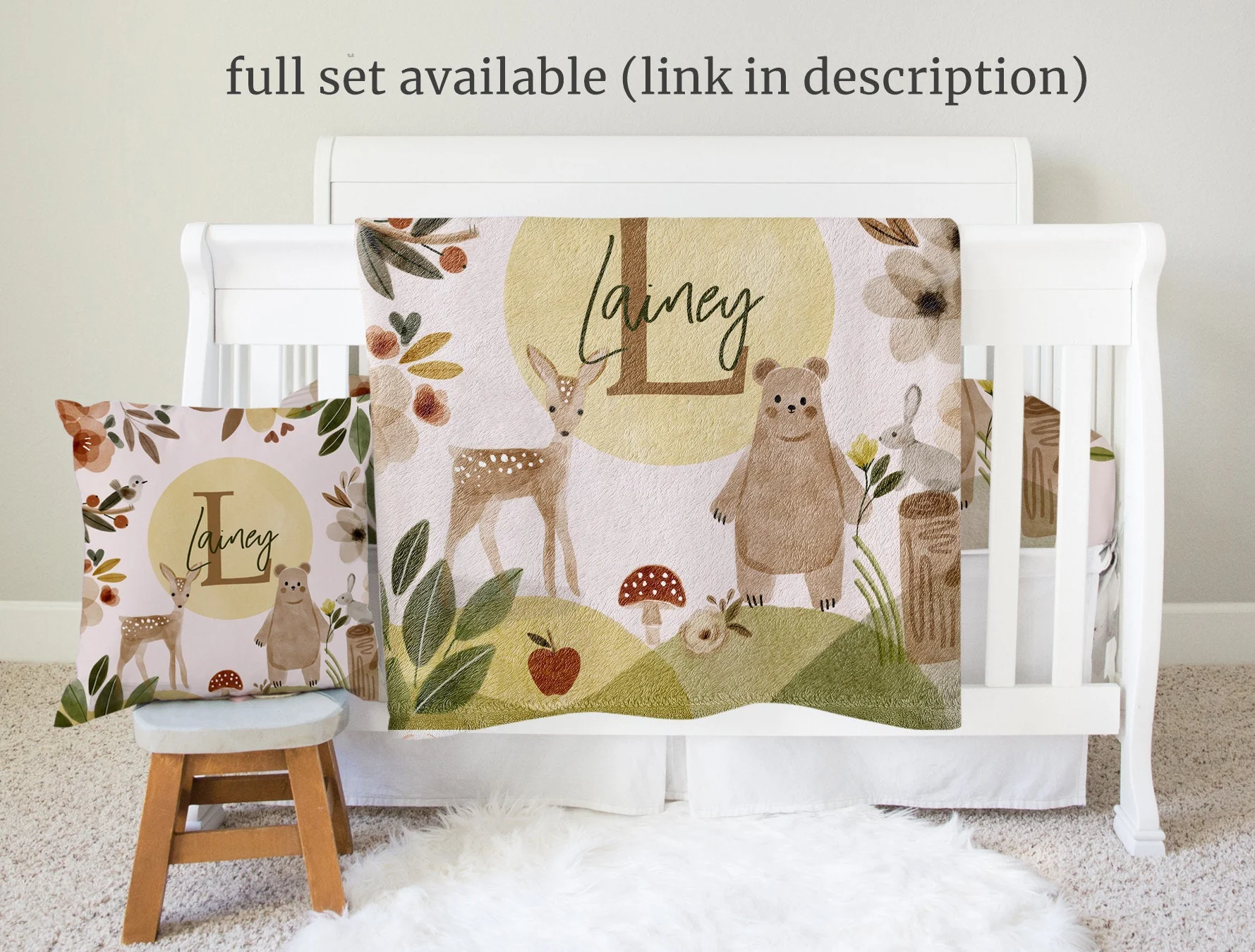 Brown Woodland Personalized Blanket For Boy - Image 5