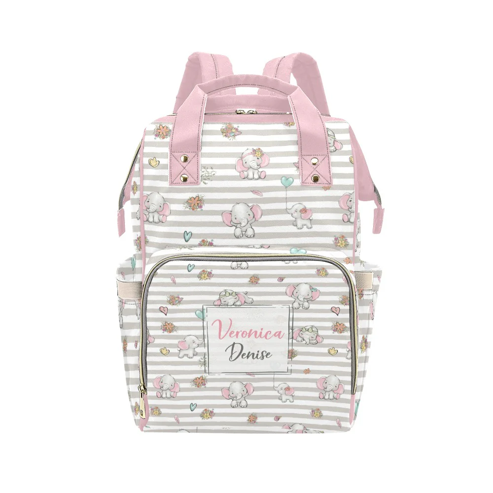 Happy Elephants Personalized Diaper Bag