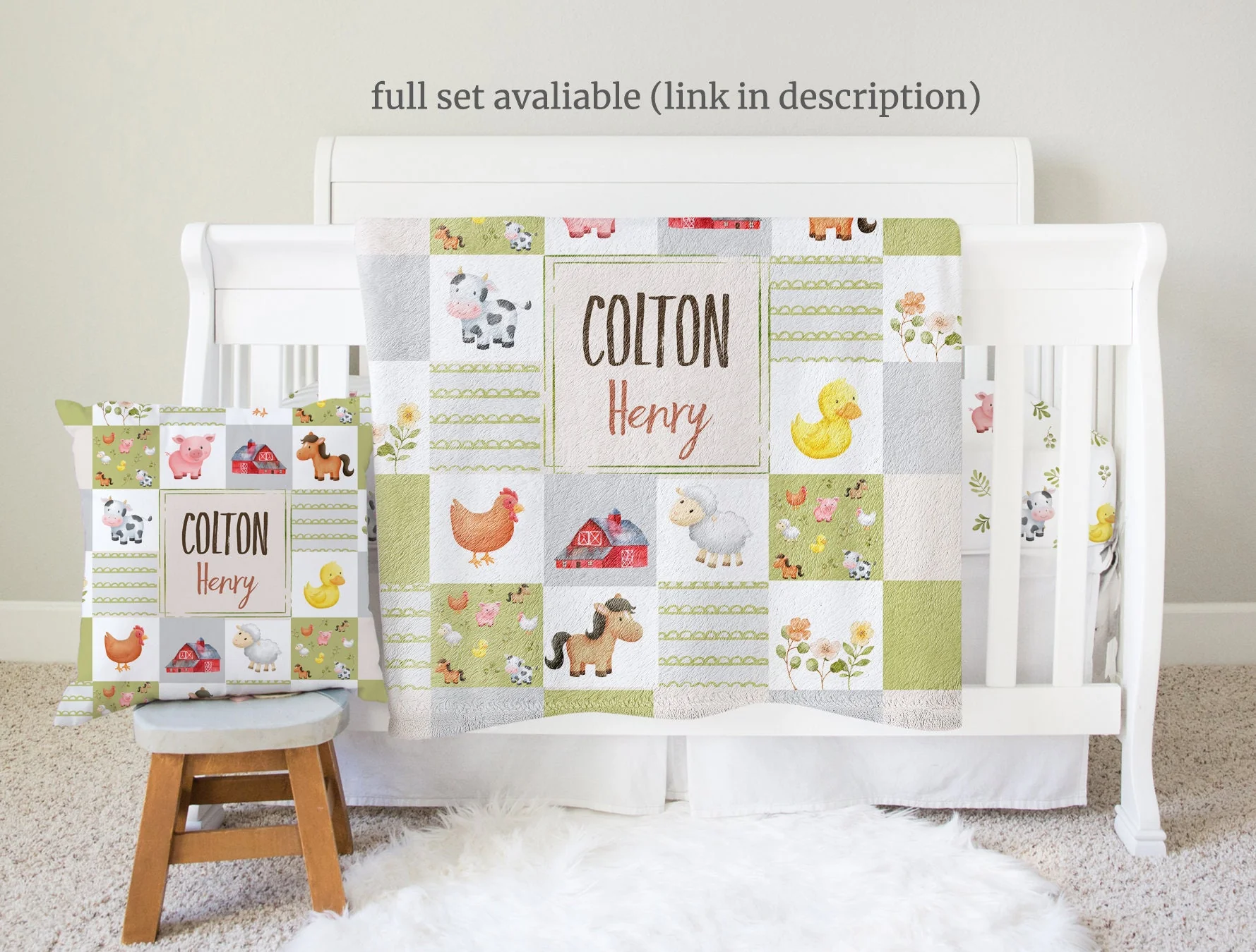 Farm Animals Personalized Blanket For Boy - Image 4