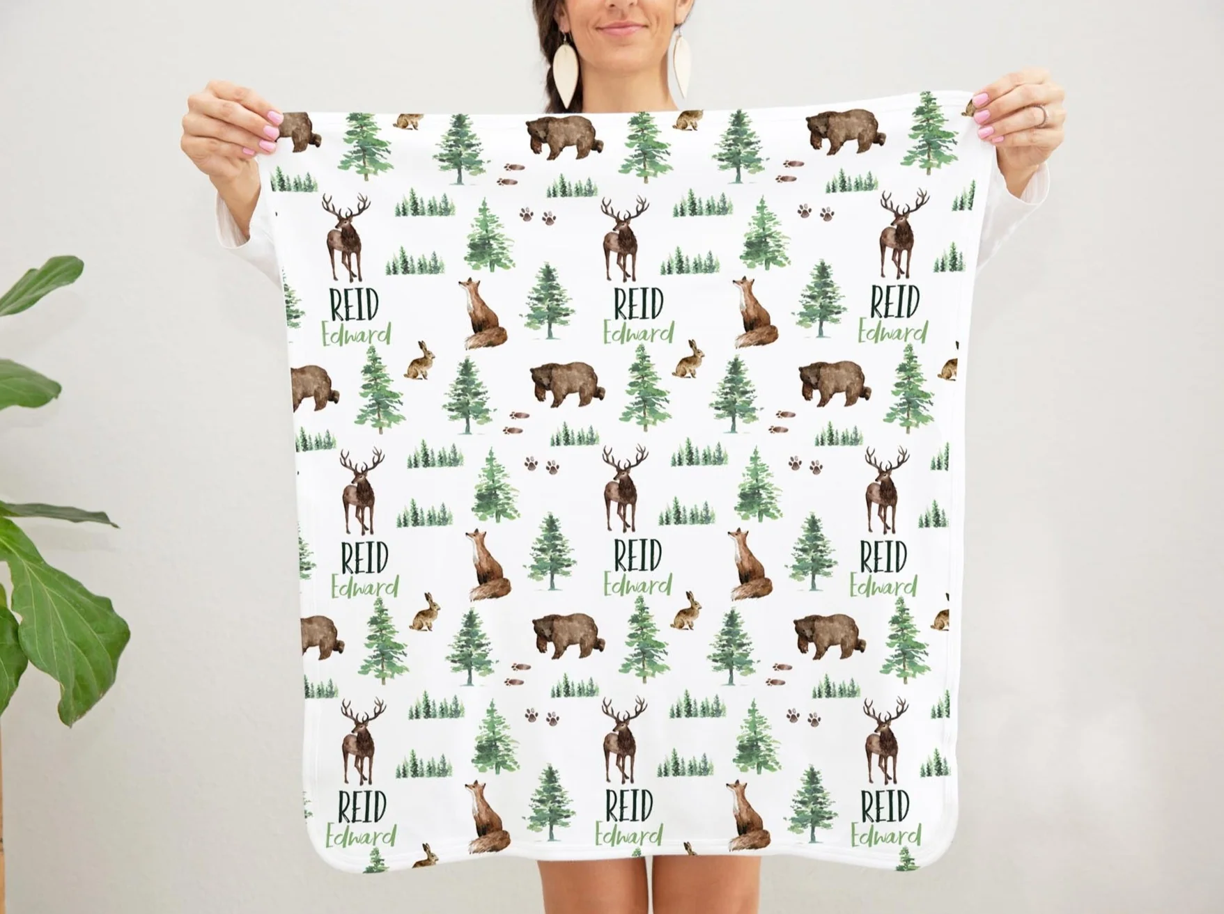 Forest Animals Swaddle Blanket for Boy - Image 3