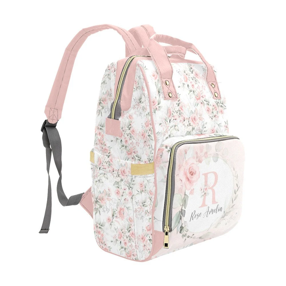 Gentle Pink Personalized Diaper Bag - Image 3