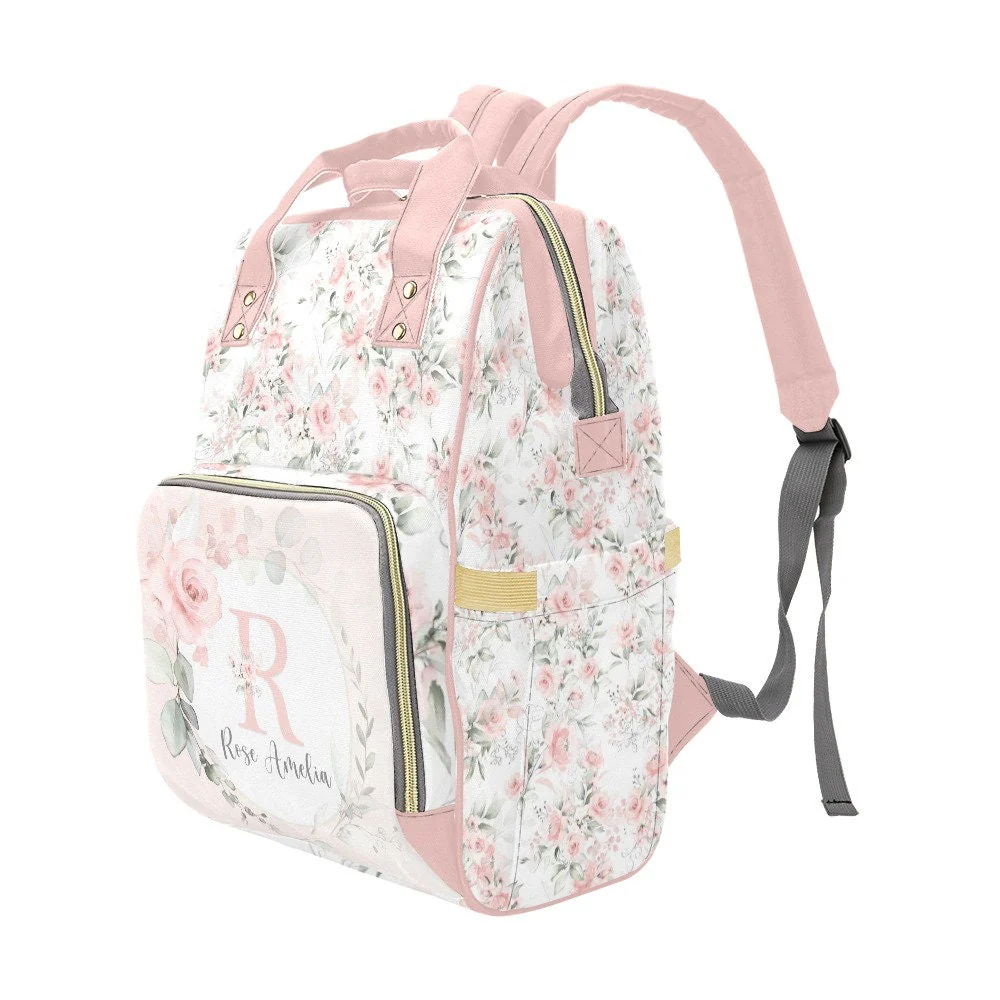 Gentle Pink Personalized Diaper Bag - Image 4