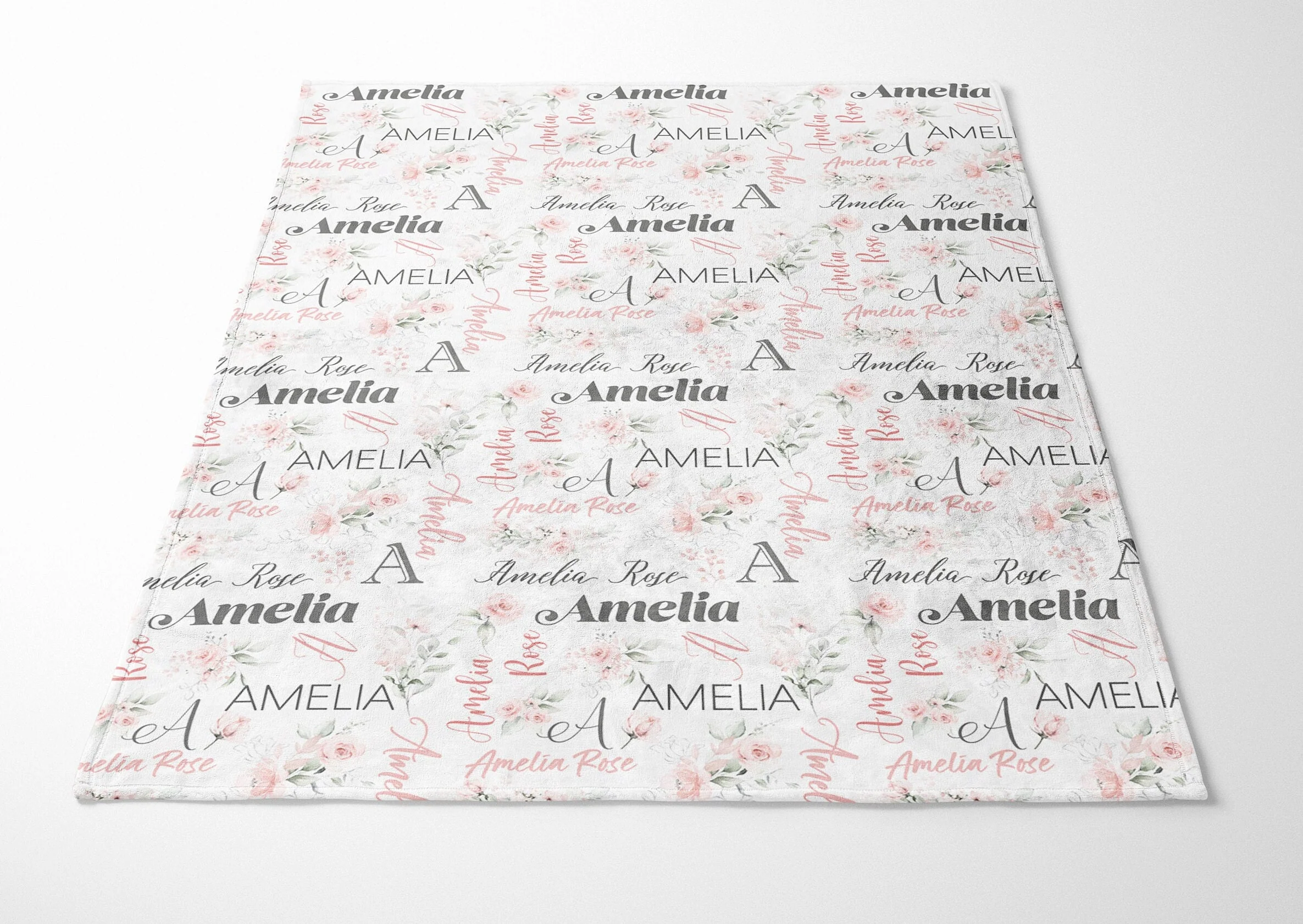 Gentle Pink Repeated Name Personalized Blanket for Girl - Image 6