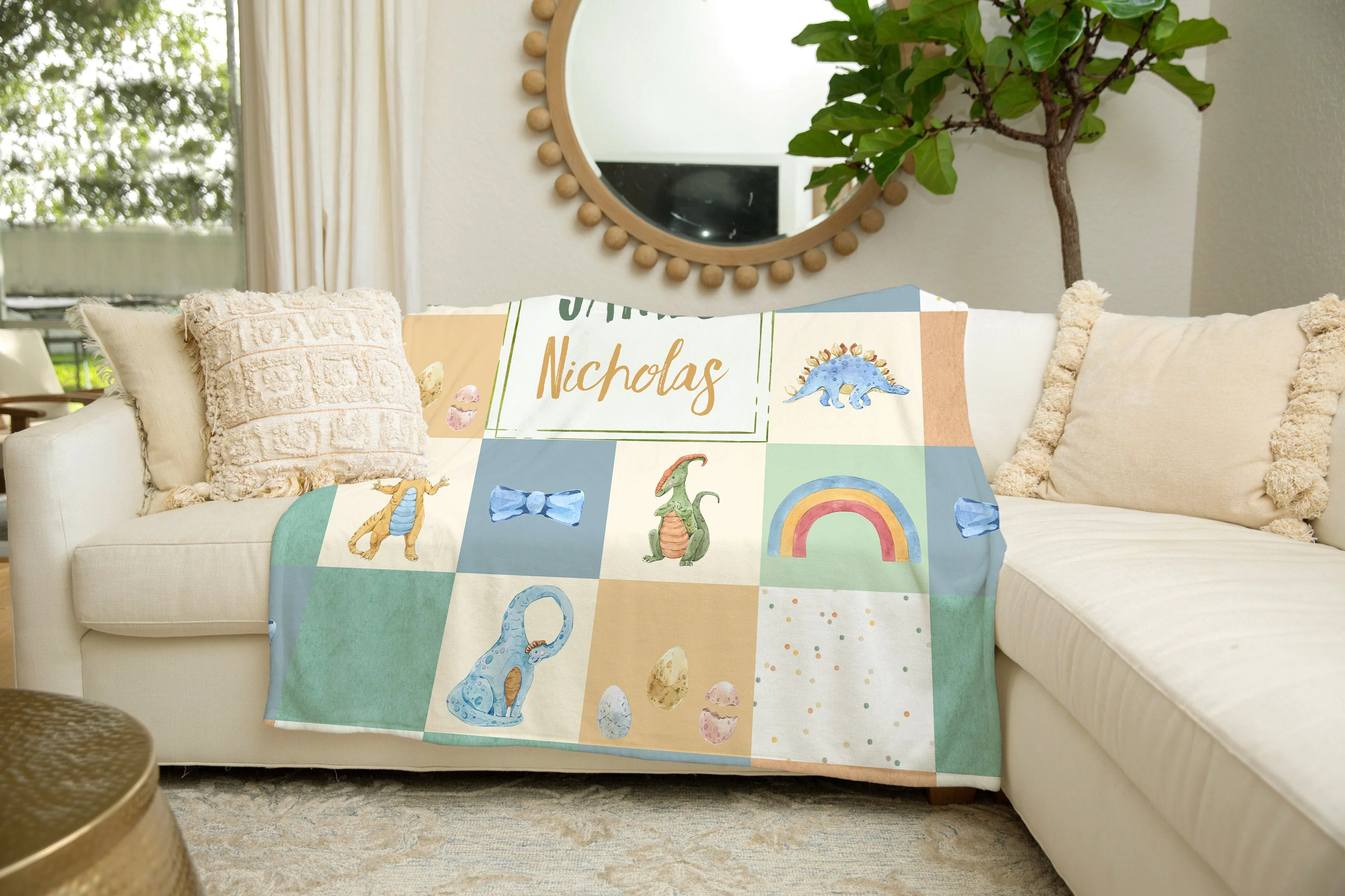 Happy Dinos Personalized Blanket For Boy - Image 3