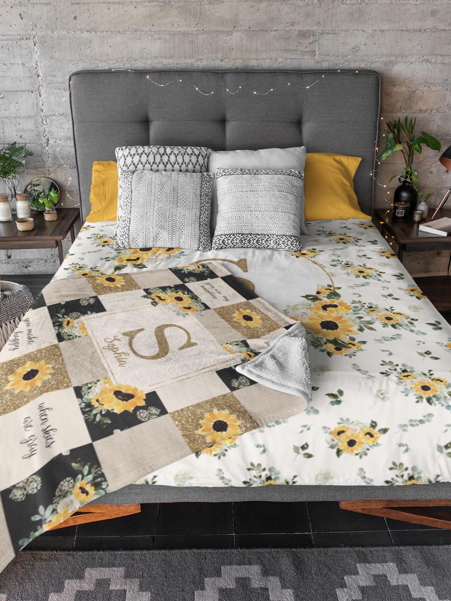 Hello Sunshine Sunflower Duvet Cover for Girl - Image 6