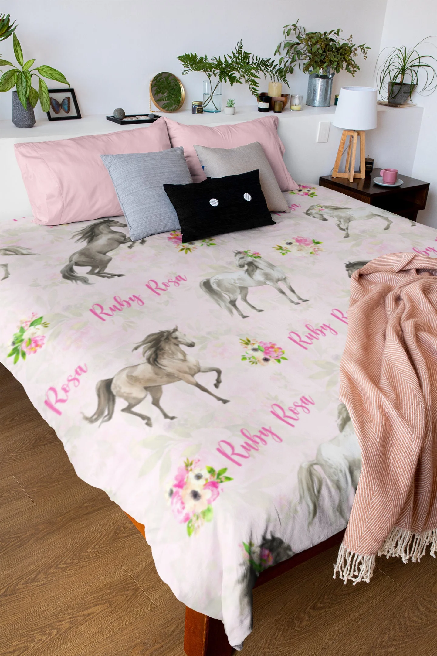 Horses Personalized Duvet Cover Set for Girl - Image 2