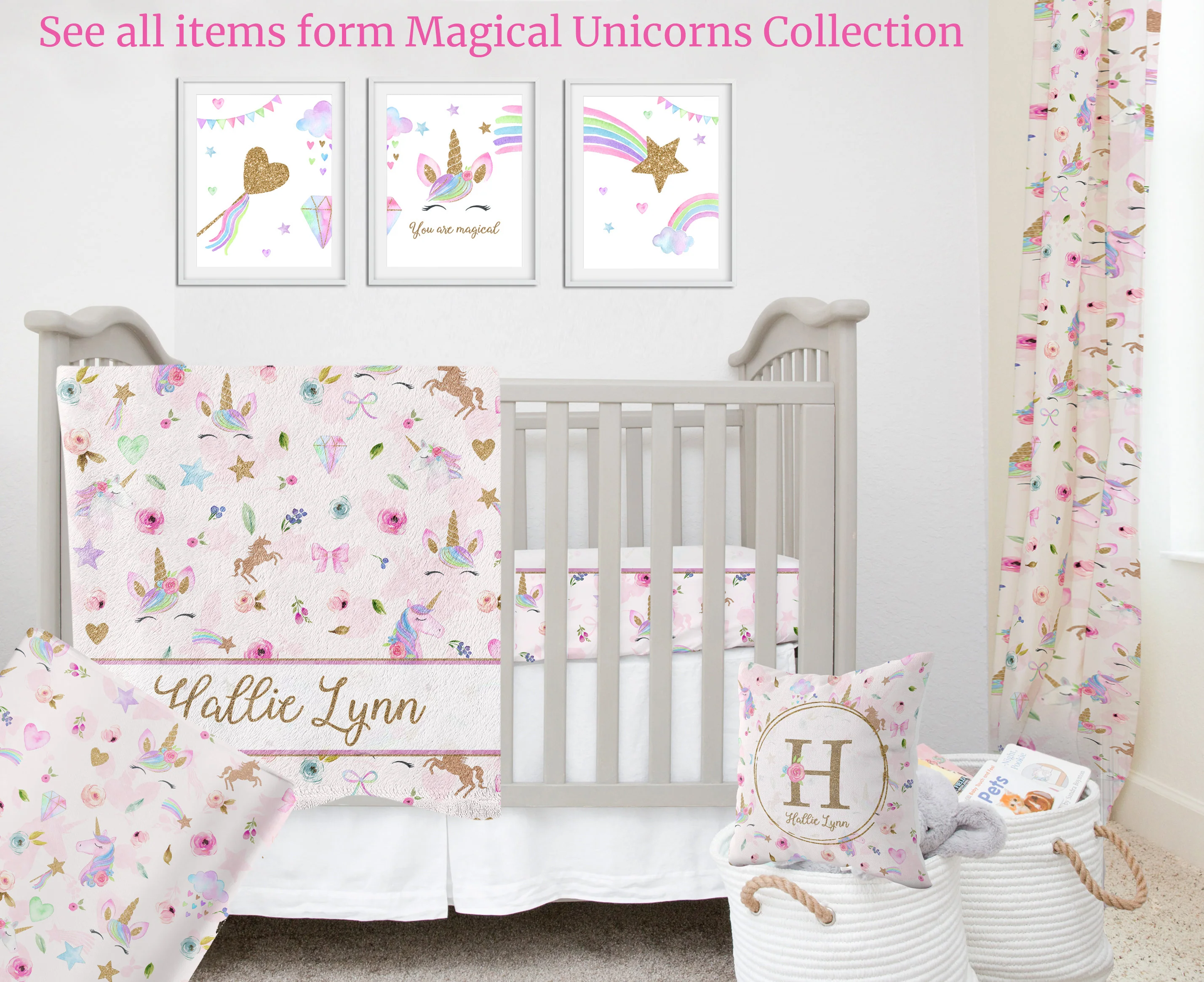 Magical Unicorns Personalized Diaper Bag - Image 6