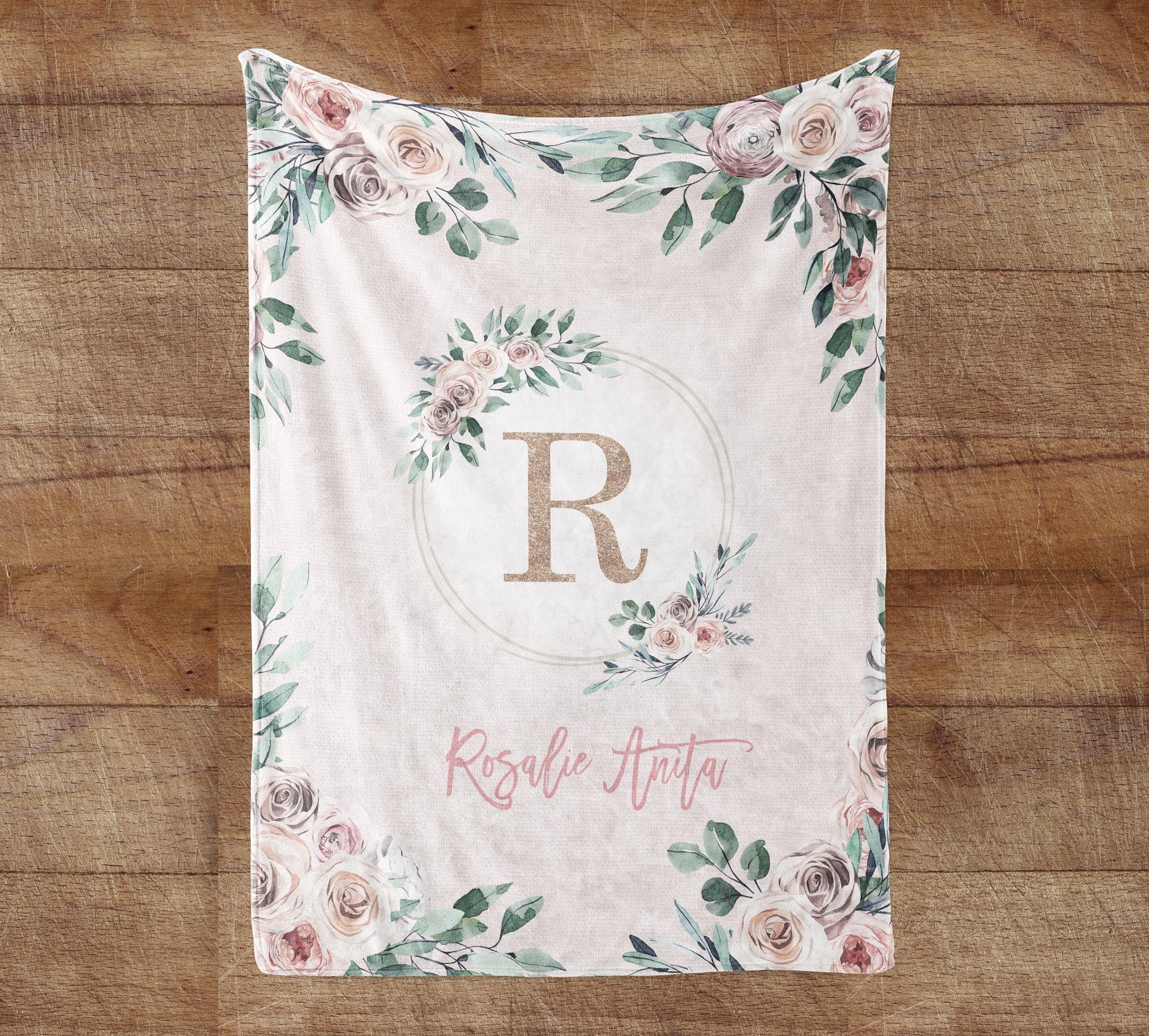 Modern Boho Monogrammed Blanket for Girl - Image 3