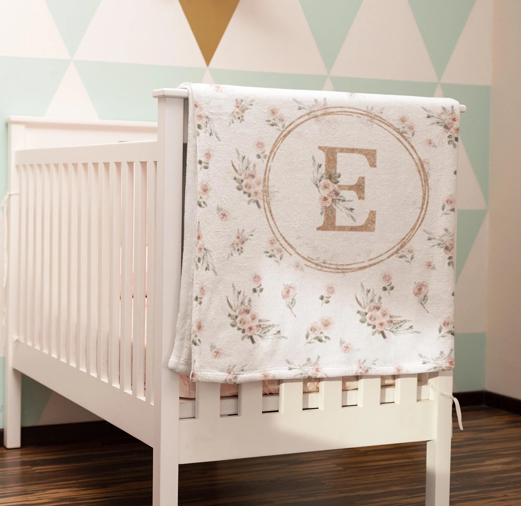 Modern Boho Patterned Monogrammed Blanket for Girl - Image 2