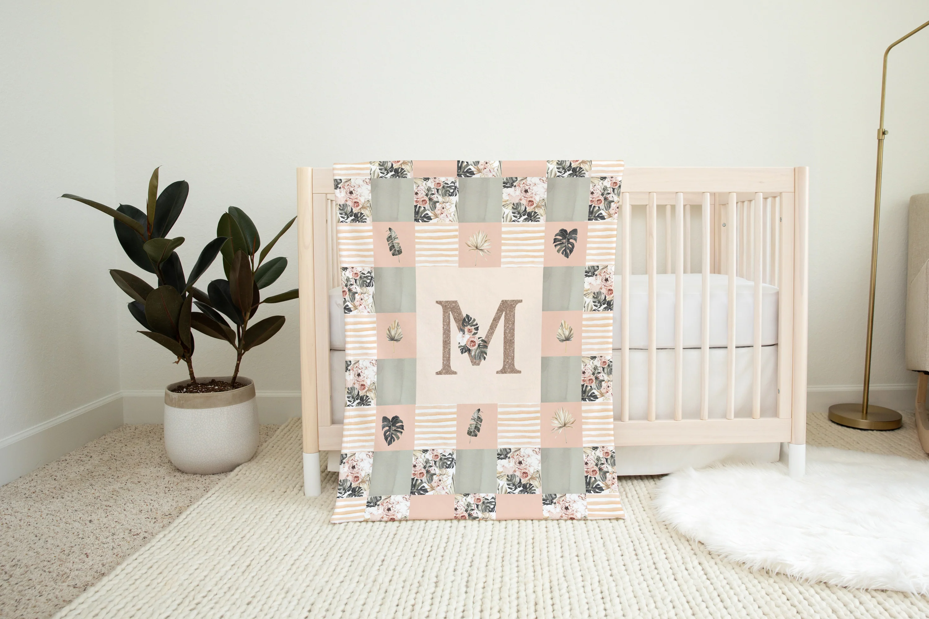 Modern Tropics Quilt Inspired Monogrammed Blanket - Image 3