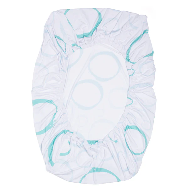 Moonlight Lullabies Blush and Navy Personalized Crib Sheet for Girl - Image 4