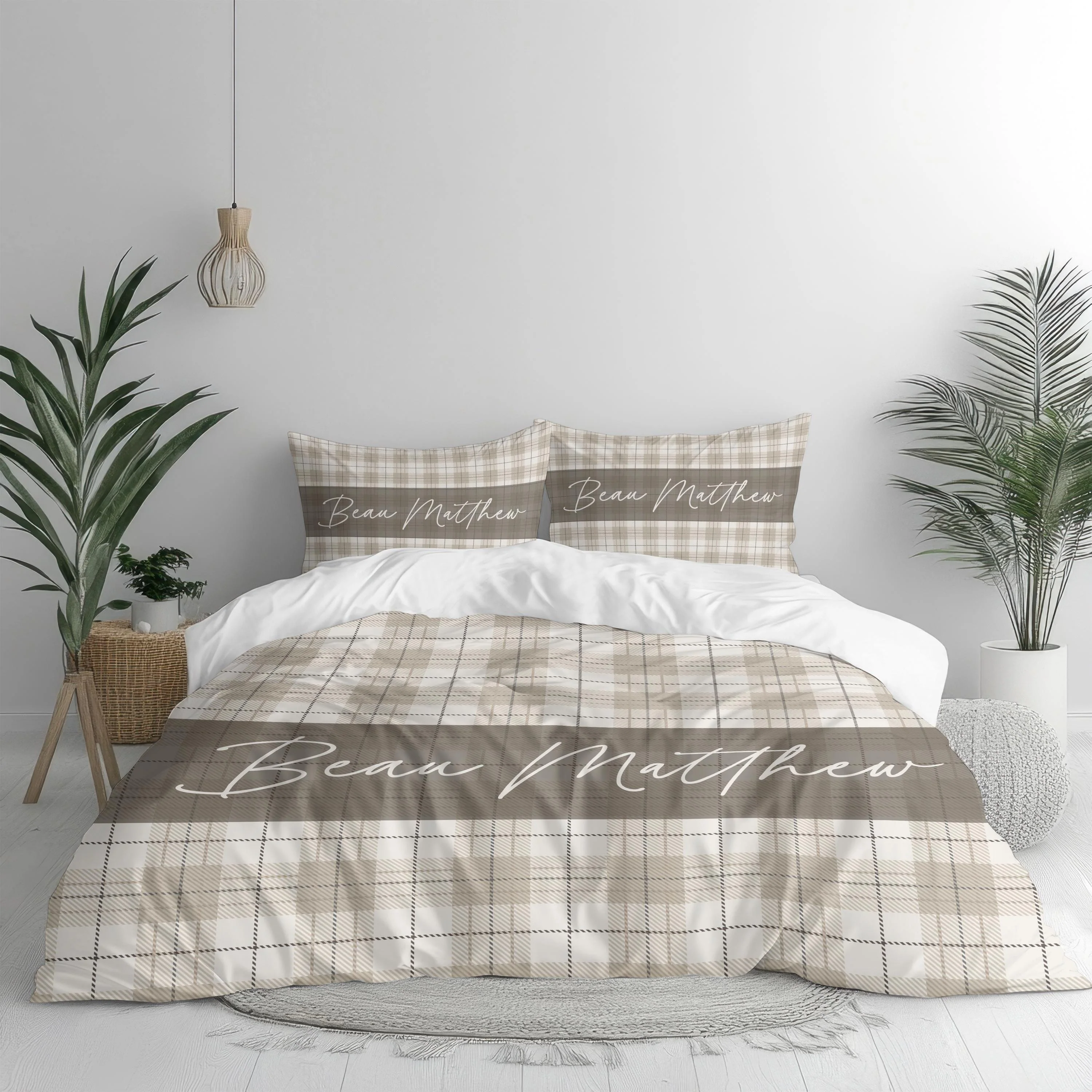 Neutral Personalized Duvet Cover Set for Girl or Boy - Image 2