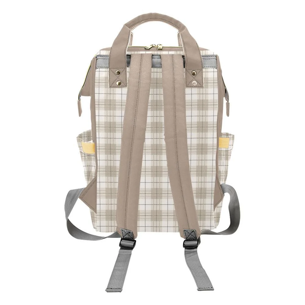 Neutral Plaid Personalized Diaper Bag - Image 5