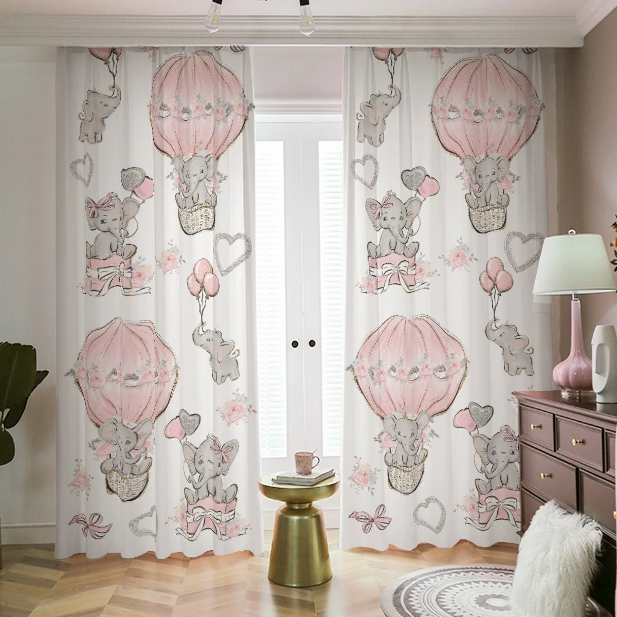 Pink Elephants Blackout Curtains - Image 2