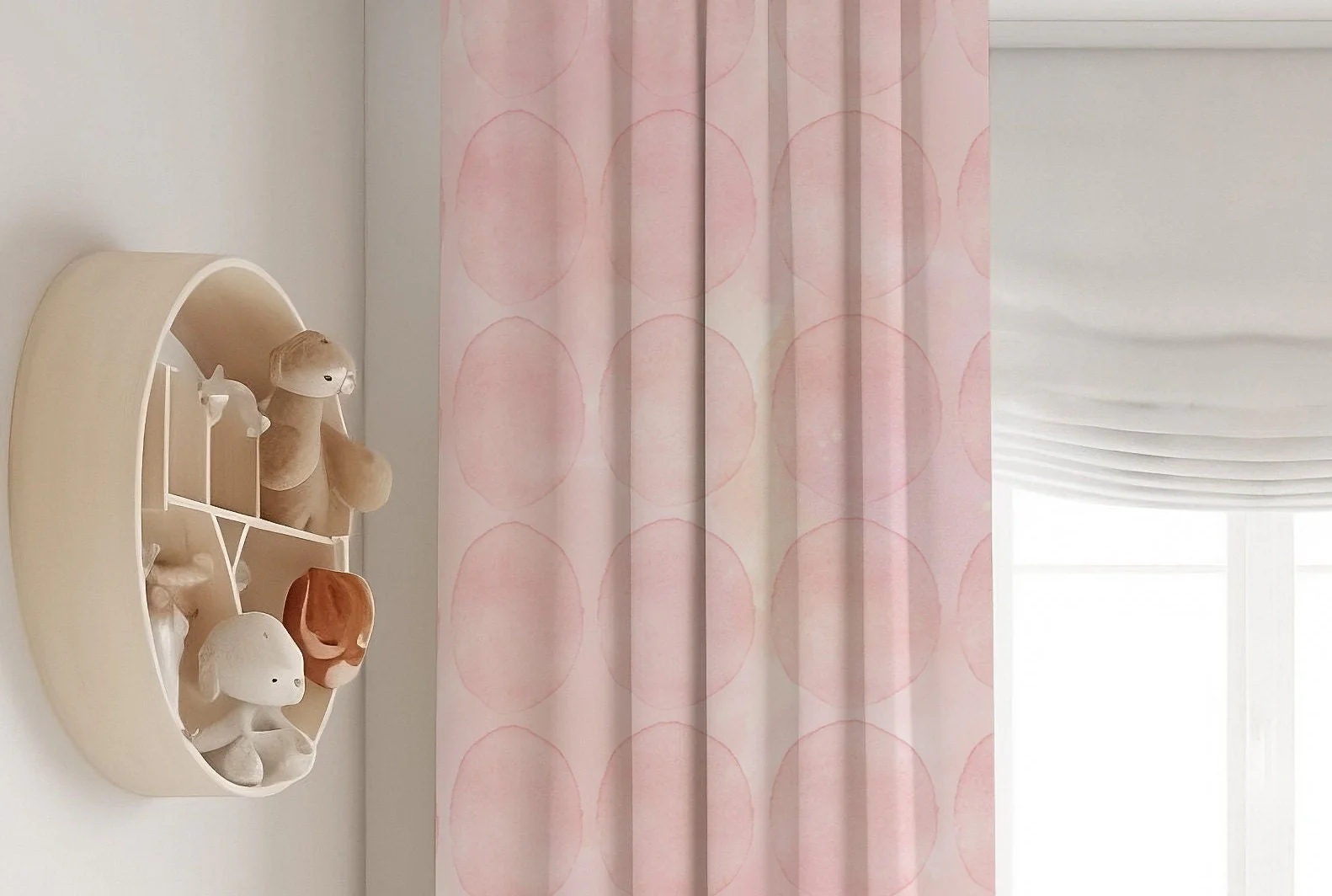 Pink Whimsical Dots Blackout Curtains - Image 2