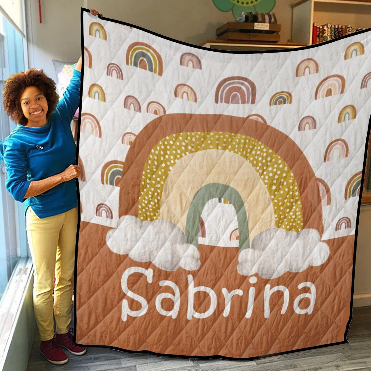Rainbows Personalized Quilted Bedspread Set - Image 3