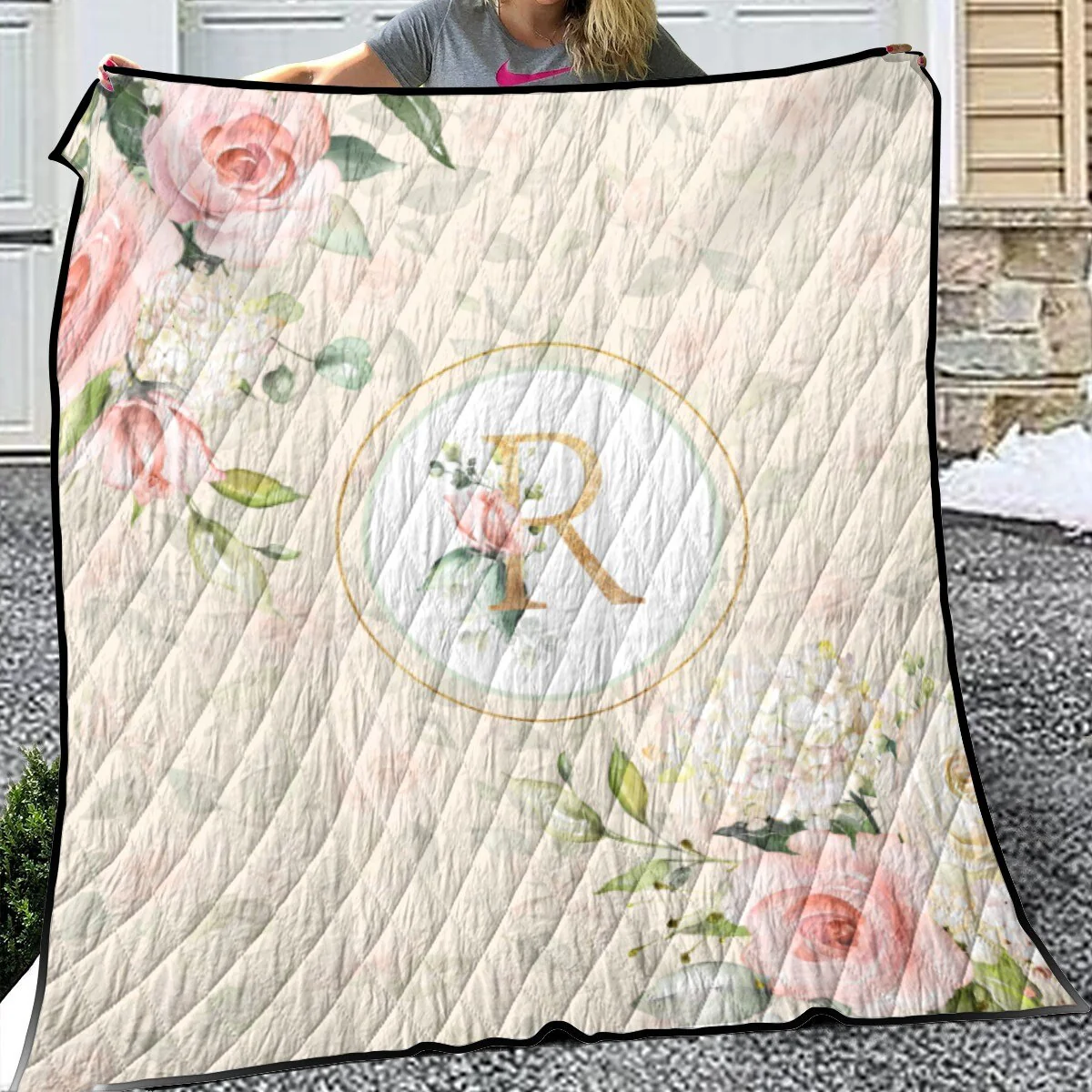 Roses Garden Personalized Quilted Bedspread Set - Image 3