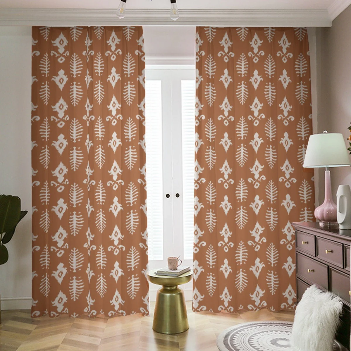 Rust Boho Blackout Curtains - Image 2