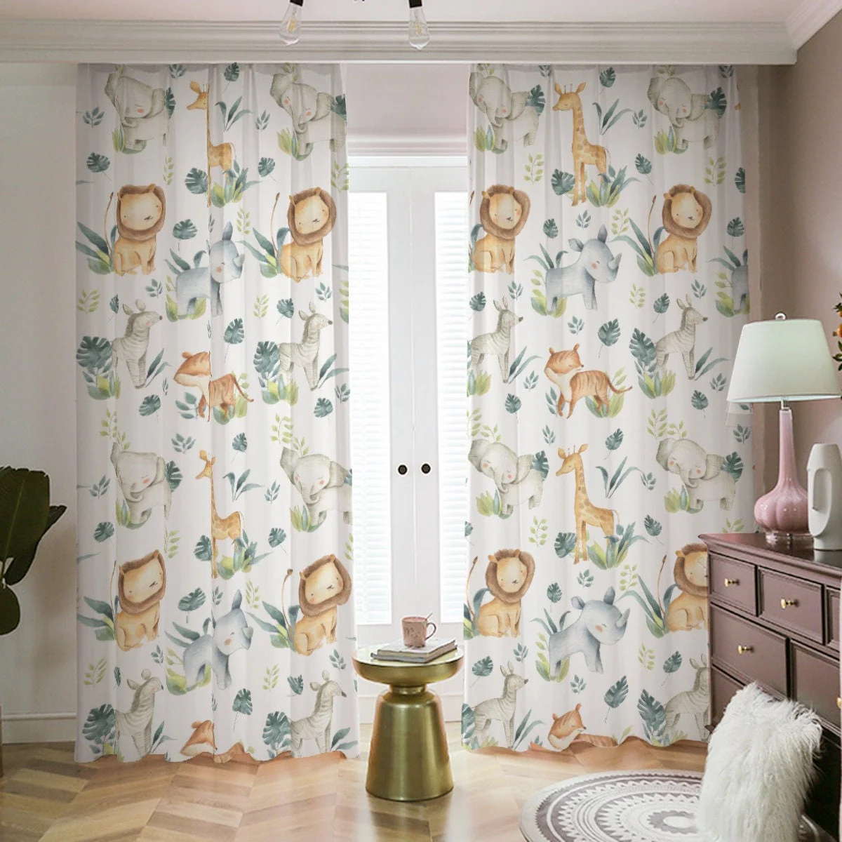 Safari Animals with Lions Blackout Curtains - Image 2