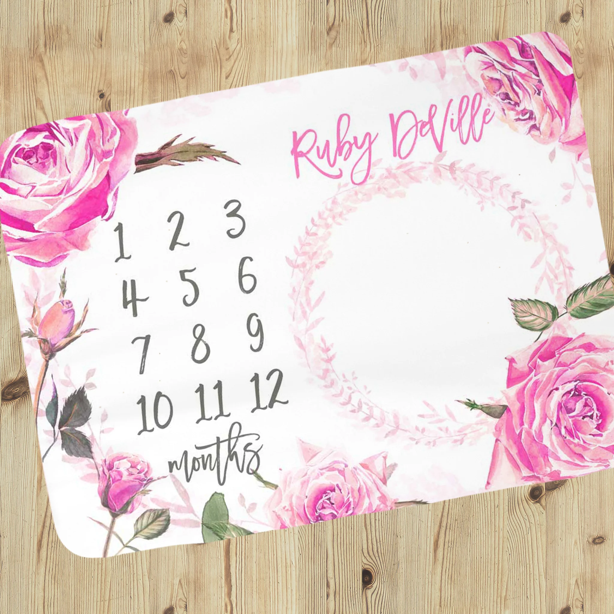 Vintage Roses Milestone Blanket for Girl - Image 7